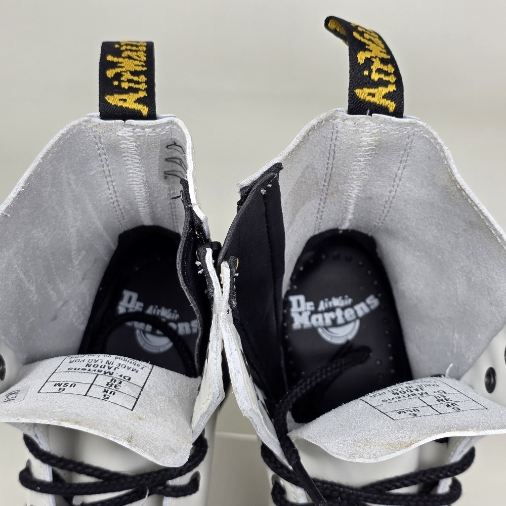 Dr Martens Jadon White Leather Ankle Platform Boots Men Size US 6 Women 7 New - Picture 10 of 11